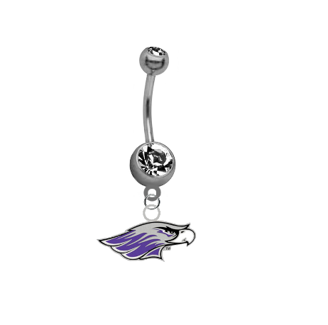Wisconsin Whitewater Warhawks NCAA College Belly Button Navel Ring