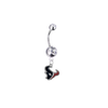 Houston Texans Silver Clear Swarovski Belly Button Navel Ring - Customize Gem Colors