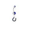 Indianapolis Colts Silver Blue Swarovski Belly Button Navel Ring - Customize Gem Colors