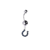 Indianapolis Colts Silver Black Swarovski Belly Button Navel Ring - Customize Gem Colors