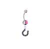 Indianapolis Colts Silver Pink Swarovski Belly Button Navel Ring - Customize Gem Colors