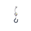 Indianapolis Colts Silver Auora Borealis Swarovski Belly Button Navel Ring - Customize Gem Colors