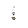 Jacksonville Jaguars Silver Clear Swarovski Belly Button Navel Ring - Customize Gem Colors