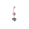 Jacksonville Jaguars Silver Pink Swarovski Belly Button Navel Ring - Customize Gem Colors