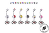Kansas City Chiefs Silver Swarovski Belly Button Navel Ring - Customize Gem Colors