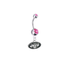New York Jets Silver Pink Swarovski Belly Button Navel Ring - Customize Gem Colors
