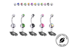 Philadelphia Eagles Silver Swarovski Belly Button Navel Ring - Customize Gem Colors