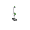Philadelphia Eagles Silver Green Swarovski Belly Button Navel Ring - Customize Gem Colors