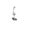 Philadelphia Eagles Silver Auora Borealis Swarovski Belly Button Navel Ring - Customize Gem Colors