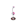 San Francisco 49ers Silver Pink Swarovski Belly Button Navel Ring - Customize Gem Colors