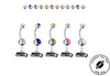 Seattle Seahawks Silver Swarovski Belly Button Navel Ring - Customize Gem Colors