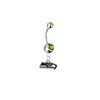 Seattle Seahawks Silver Lime Green Swarovski Belly Button Navel Ring - Customize Gem Colors