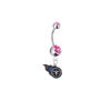 Tennessee Titans Silver Pink Swarovski Belly Button Navel Ring - Customize Gem Colors