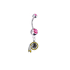 Washington Redskins Silver Pink Swarovski Belly Button Navel Ring - Customize Gem Colors