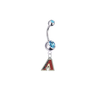 Arizona Diamondbacks Silver Teal Swarovski Belly Button Navel Ring - Customize Gem Colors