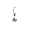 Cincinnati Reds Silver Clear Swarovski Belly Button Navel Ring - Customize Gem Colors