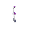 Colorado Rockies Silver Purple Swarovski Belly Button Navel Ring - Customize Gem Colors