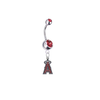 Los Angeles Angels Silver Red Swarovski Belly Button Navel Ring - Customize Gem Colors