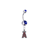 Los Angeles Angels Silver Blue Swarovski Belly Button Navel Ring - Customize Gem Colors