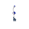 Los Angeles Dodgers Silver Blue Swarovski Belly Button Navel Ring - Customize Gem Colors