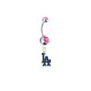 Los Angeles Dodgers Silver Pink Swarovski Belly Button Navel Ring - Customize Gem Colors