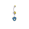 Milwaukee Brewers Retro Silver Gold Swarovski Belly Button Navel Ring - Customize Gem Colors