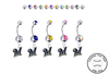 Milwaukee Brewers Silver Swarovski Belly Button Navel Ring - Customize Gem Colors