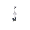 Milwaukee Brewers Silver Clear Swarovski Belly Button Navel Ring - Customize Gem Colors
