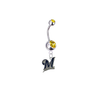 Milwaukee Brewers Silver Gold Swarovski Belly Button Navel Ring - Customize Gem Colors