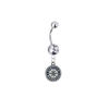 Seattle Mariners Silver CLear Swarovski Belly Button Navel Ring - Customize Gem Colors