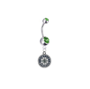 Seattle Mariners Silver Green Swarovski Belly Button Navel Ring - Customize Gem Colors