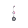 Seattle Mariners Silver Pink Swarovski Belly Button Navel Ring - Customize Gem Colors