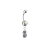 Seattle Mariners Style 2 Silver Auora Borealis Swarovski Belly Button Navel Ring - Customize Gem Colors