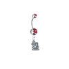St Louis Cardinals Silver Red Swarovski Belly Button Navel Ring - Customize Gem Colors