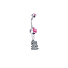 St Louis Cardinals Silver Pink Swarovski Belly Button Navel Ring - Customize Gem Colors