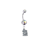 St Louis Cardinals Silver Auora Borealis Swarovski Belly Button Navel Ring - Customize Gem Colors