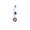 Minnesota Twins Style 2 Silver Blue Swarovski Belly Button Navel Ring - Customize Gem Colors
