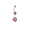 Minnesota Twins Style 2 Silver Red Swarovski Belly Button Navel Ring - Customize Gem Colors