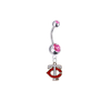 Minnesota Twins Style 2 Silver Pink Swarovski Belly Button Navel Ring - Customize Gem Colors