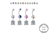 New York Yankees Silver Swarovski Belly Button Navel Ring - Customize Gem Colors