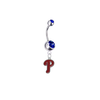 Philadelphia Phillies Silver Blue Swarovski Belly Button Navel Ring - Customize Gem Colors