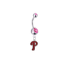 Philadelphia Phillies Silver Pink Swarovski Belly Button Navel Ring - Customize Gem Colors