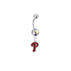 Philadelphia Phillies Silver Auora Borealis Swarovski Belly Button Navel Ring - Customize Gem Colors