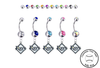 Tampa Bay Rays Silver Swarovski Belly Button Navel Ring - Customize Gem Colors