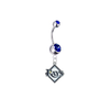 Tampa Bay Rays Silver Blue Swarovski Belly Button Navel Ring - Customize Gem Colors