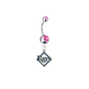 Tampa Bay Rays Silver Pink Swarovski Belly Button Navel Ring - Customize Gem Colors