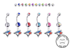 Toronto Blue Jays Silver Swarovski Belly Button Navel Ring - Customize Gem Colors