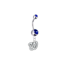 Washington Nationals Silver Blue Swarovski Belly Button Navel Ring - Customize Gem Colors