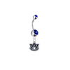 Auburn Tigers Silver Blue Swarovski Belly Button Navel Ring - Customize Gem Colors