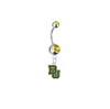 Baylor Bears Silver Gold Swarovski Belly Button Navel Ring - Customize Gem Colors